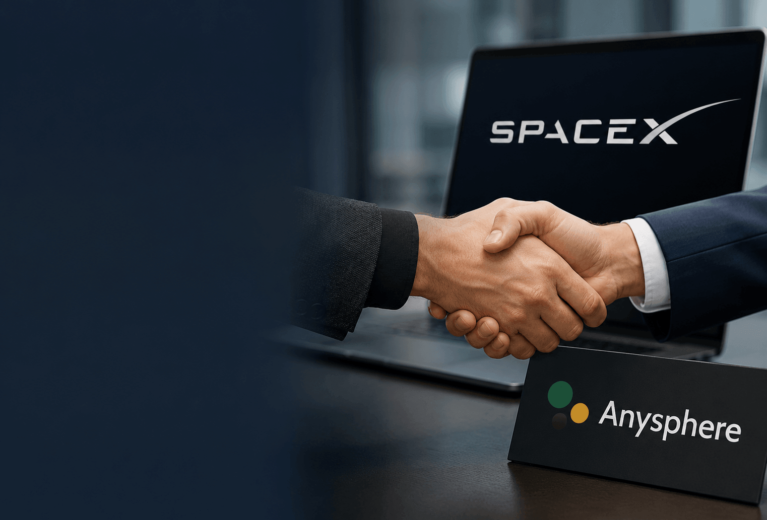 SpaceX Cursor acquisition interface on laptop